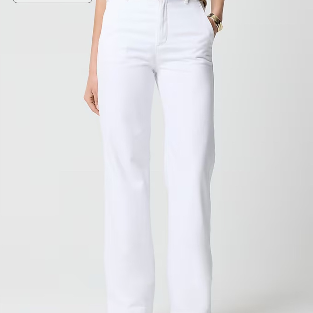 J.Crew factory White Drapey High-Waisted Pants NWOT spring 2025
